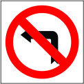  تابلوی "گردش به چپ ممنوع "قطر 45 کارتن پلاست 